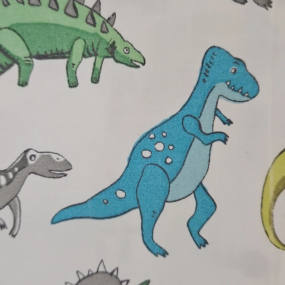 Pottery Barn Kids Dinosaur Multicolor Cotton Twin Flat Sheet